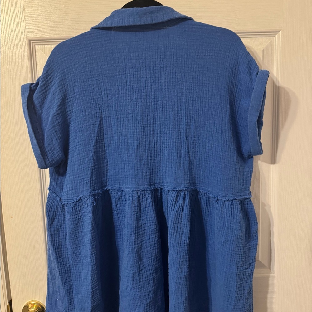 Blue Button-Up Shirt - Picture 2 of 5